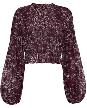Cara Cara Haut Froncé Weston À Imprimé Bandana - Purple