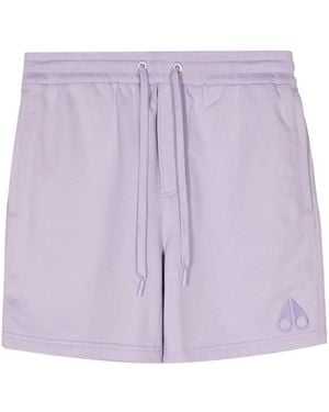 Moose Knuckles Logo-Embroidered Cotton Track Shorts - Purple