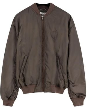 ih nom uh nit Number-Detail Bomber Jacket - Brown
