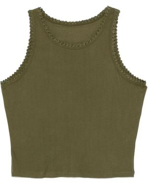 BAZISZT Round-Neck Sleeveless Tank Top - Green