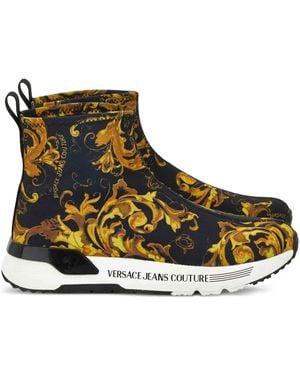Versace Jeans Couture バロックプリント スリッポンスニーカー - ブラック