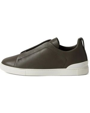 ZEGNA Triple-Stitch Trainers - Grey