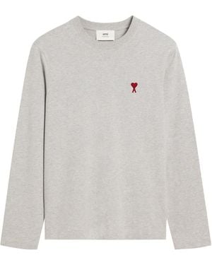 Ami Paris Ami De Coeur T-Shirt - Grey