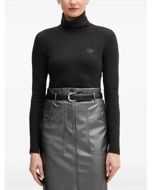 MARC AUREL Long-Sleeved Roll-Neck Shirt - Black