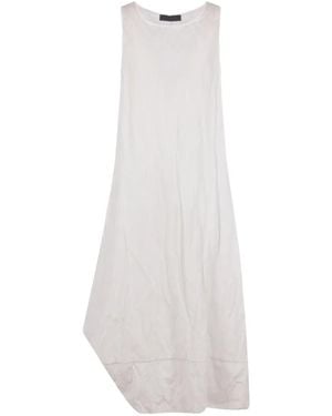Maria Calderara Crinkled Asymmetric-Hem Dress - White