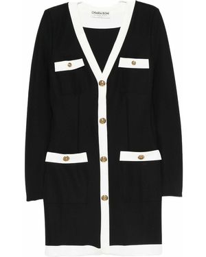 La Petite Robe Di Chiara Boni Buttoned-up V-neck dress - Schwarz