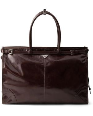 Prada Borsa Tote Con Logo - Marrone