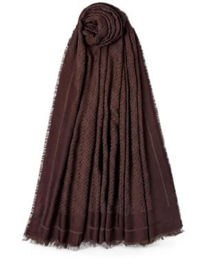 Marella Sciarpa Con Monogramma Jacquard - Marrone