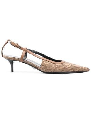 Versace Pumps Con Effetto Jacquard 65Mm - Marrone