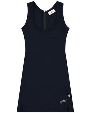 Area Logo-Embroidered Mini Dress - Blue