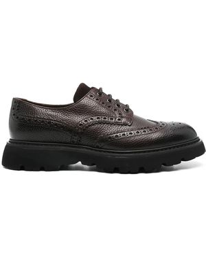 Doucal's Leather Derby Shoes - Black