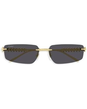 Cartier Geometric-Frame Sunglasses - Metallic