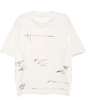 DEVOA ブラシストローク Tシャツ - ホワイト