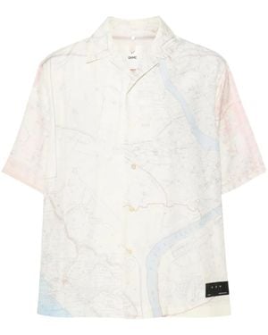 OAMC Map-Print Short-Sleeves Shirt - White