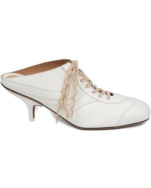 Dries Van Noten 60Mm Lace-Up Mules - White
