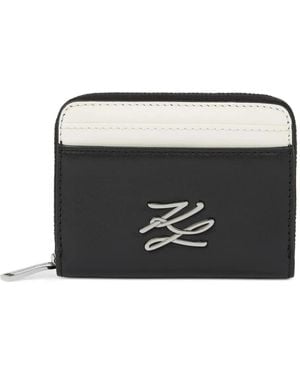 KARL LAGERFELD Petit Portefeuille K/Autograph À Fermeture Zippée - Black