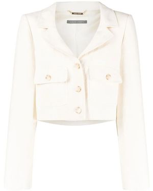 Alberta Ferretti Single-Breasted Cropped Blazer - White