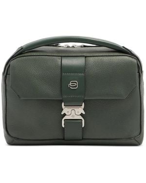 Piquadro Buckle-Fastening Leather Tote Bag - Green