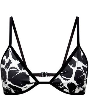 Loulou de Saison Taula Printed Bikini Top - Black