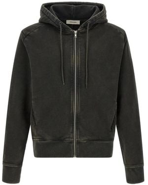 Entire studios Faded Zip-Up Hoodie - Black