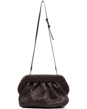THEMOIRÈ Bios Gathered Leather Clutch Bag - White