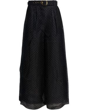 Zimmermann Polka-Dot Belted Trousers - Black