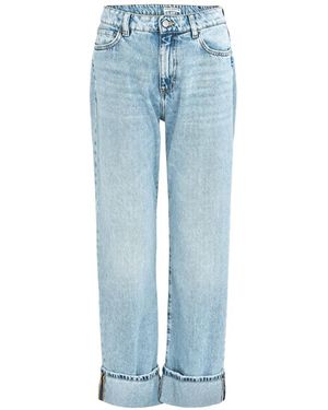 ICON DENIM Tiny Turn-Up Jeans - Blue