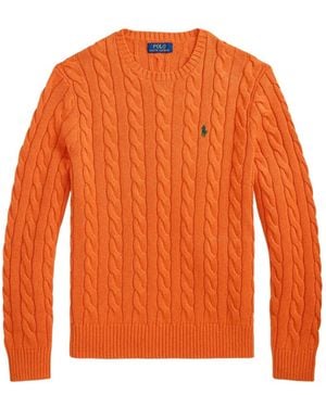 Polo Ralph Lauren Kabelgebreide Trui Met Ponypatroon - Oranje