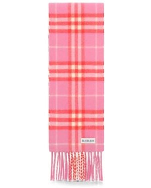 Burberry Narrow Check Cashmere Scarf - Pink