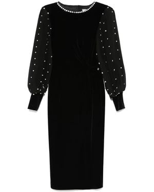 Nissa Crystal-Embellished Midi Dress - Black