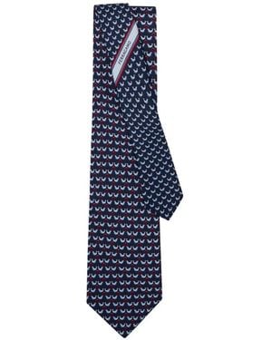 Ferragamo Seidenkrawatte Mit Circus-Print - Blau