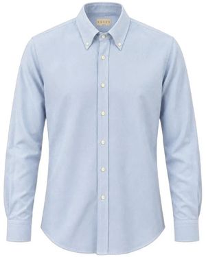 Xacus Button-Down Collar Long-Sleeve Shirt - Blue