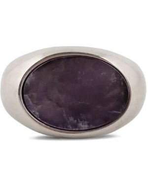Dries Van Noten Siegelring Mit Ovalem Stein - Lila