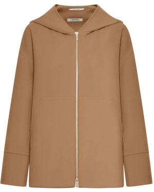 Max Mara Kapuzenjacke Mit Reißverschluss - Braun