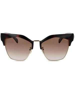 Police Gem 4 Geometric-Frame Sunglasses - Brown