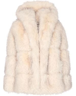 S.W.O.R.D Hooded Fur-Effect Coat - Natural
