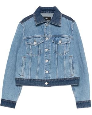 7 For All Mankind Buttoned Denim Jacket - Blue