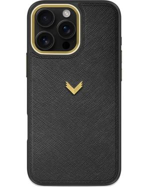 Velante Saffiano Leather Iphone 16 Pro Max Case - Black