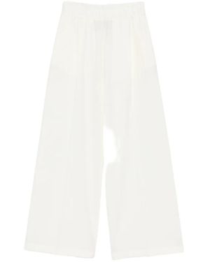Semicouture Elasticated-Waistband Palazzo Trousers - White