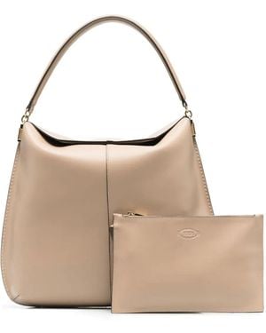 Tod's T-case Leather Shoulder Bag - Natural
