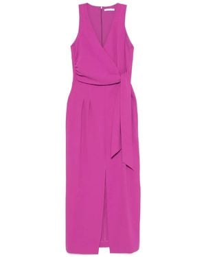 Patrizia Pepe Wrap-Front Midi Dress - Pink