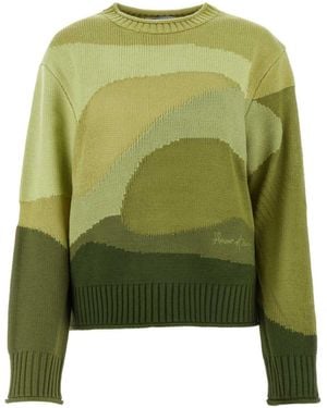 House Of Sunny The Eden Landscape Jumper - Green