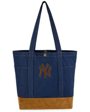KTZ Yankees Mlb Suede Denim Tote Bag - Blue