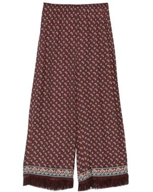 Doen Lavona Paisley-Print Trousers - Purple