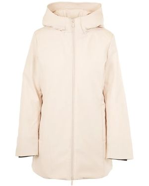 Woolrich Hooded Zip-Up Coat - Natural