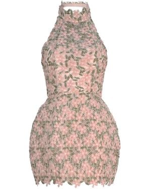 ATOIR Floral-Lace Halterneck Dress - Pink