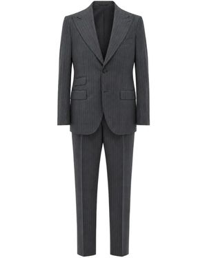 Franzese Collection Pinstripe-Pattern Single-Breasted Suit - Black