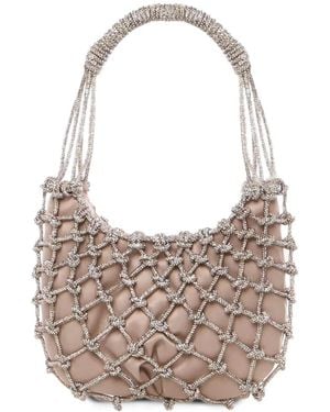 Rosantica Sac Porté Épaule En Satin À Ornements En Cristal - Blanc