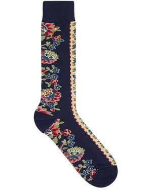 Vivienne Westwood Chaussettes Flower Stripe - Bleu