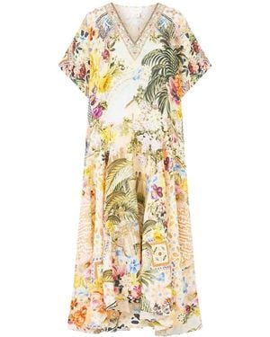 CAMILLA V-Neck Kaftan - Metallic